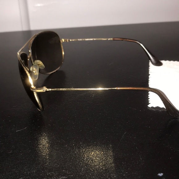Women’s gold and tan/brown-ish Ray-Ban sunglasses. main image 5
